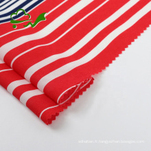Tissu de polyester en mousseline de soie imprimée à rayures 75D